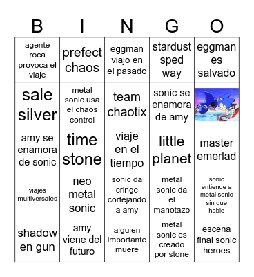 sonic 4 Bingo Card