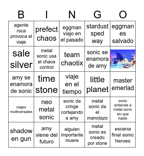 sonic 4 Bingo Card