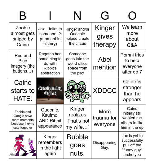 TADC EP 8 Bingo Card