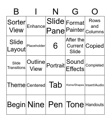 PowerPoint BINGO Card