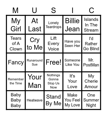 Music Bingo Card