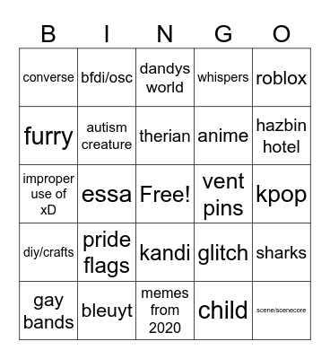 my pinterest followers Bingo Card
