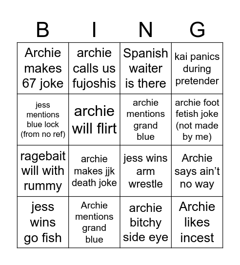 Anisoc Bingo Card