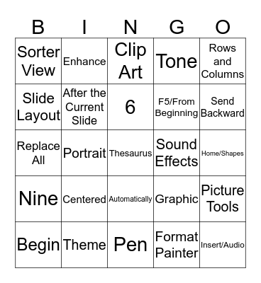 PowerPoint BINGO Card