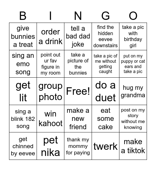 shiva's 22nd ! Bingo Card