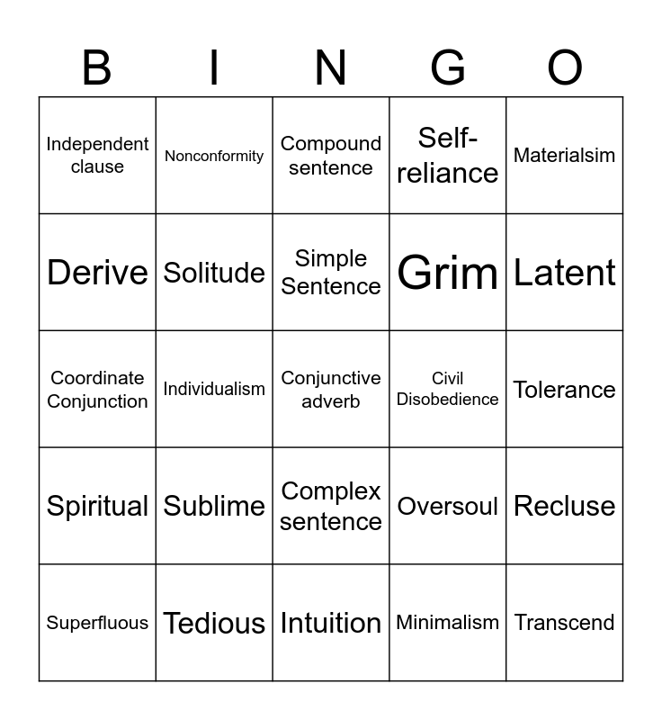Midterm Review Bingo! Bingo Card