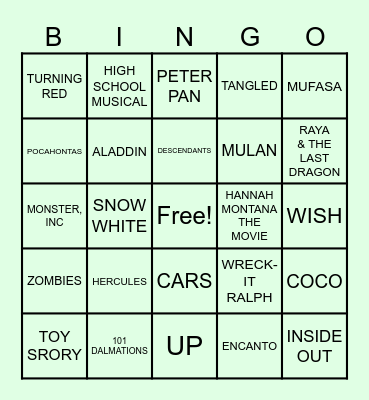 MUSIC BINGO Card