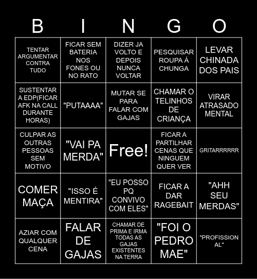 MIGUEL Bingo Card