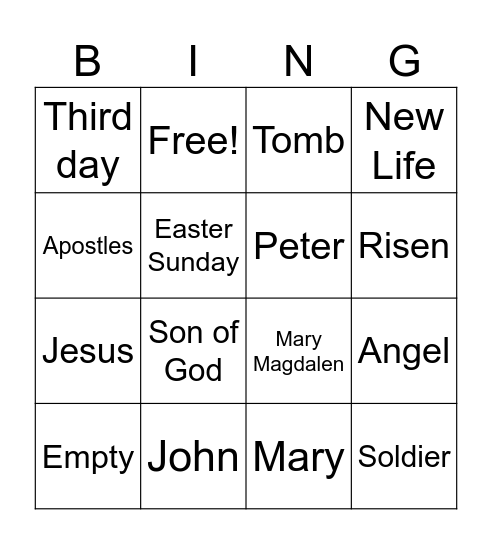 Easter Bingo Card