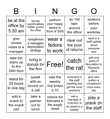 BGBC Bingo - Weeks 11 & 12 Bingo Card