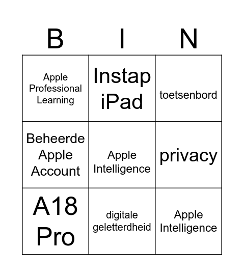 MacBook Neo op School Bingo Card