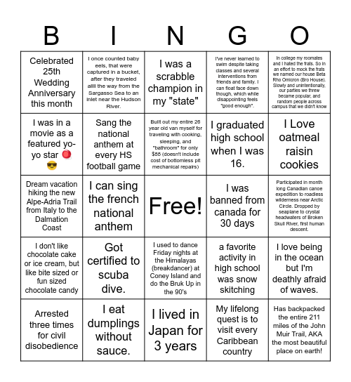 Humans of NYCOBS 2 Bingo Card