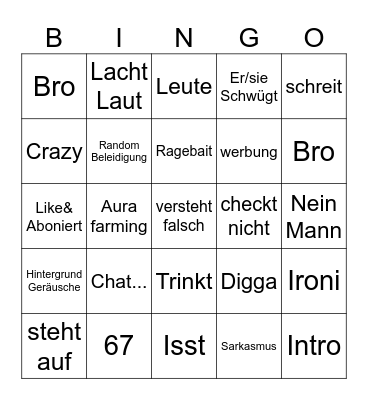 Youtube BINGO Card