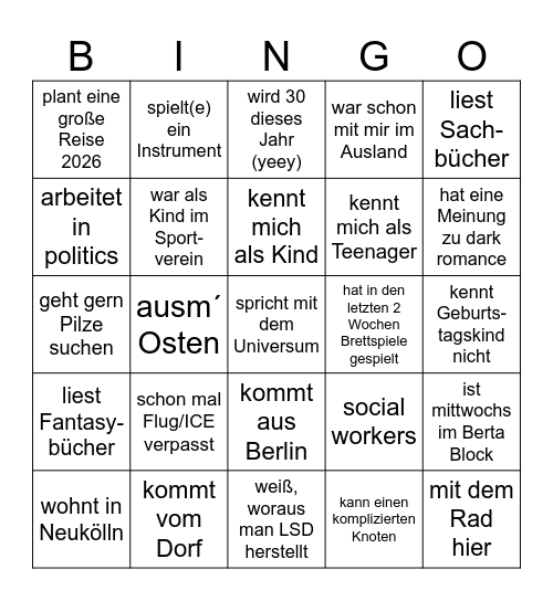 The Greatest 30th Birthday Bingo of all Times Bingo Card