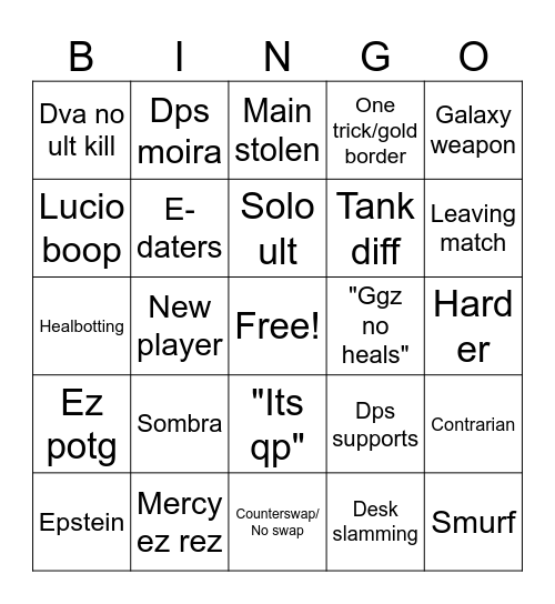 Overwatch Bingo Card