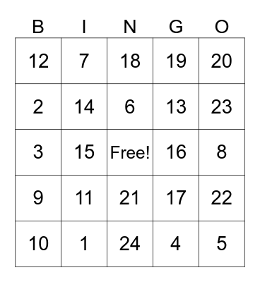 Anger Coping Skills Bingo Card
