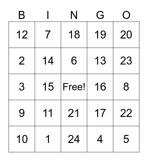 Anger Coping Skills Bingo Card