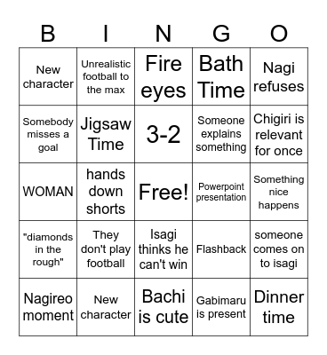 Blue Lock Bingo Card