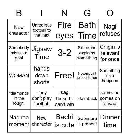 Blue Lock Bingo Card