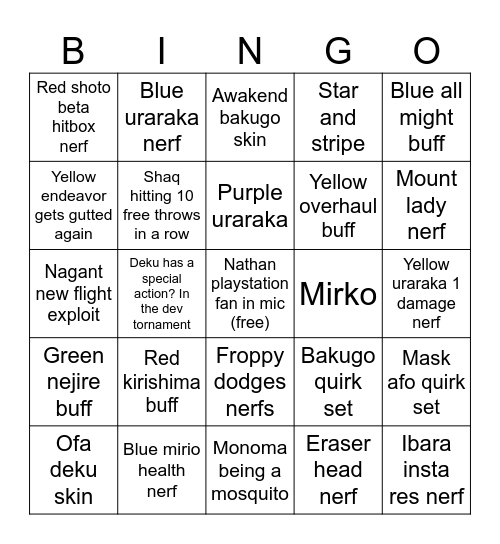 mhur season 16 Bingo Card