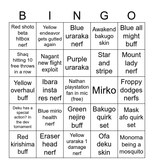 mhur season 16 Bingo Card