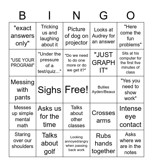 Altizer Bingp Bingo Card