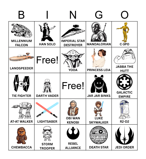 Star Wars Bingo Card