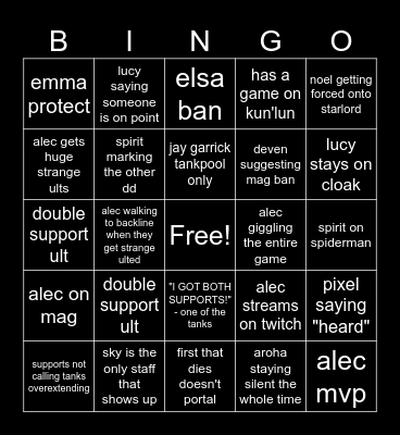 solar game bingo 3/19/26 Bingo Card