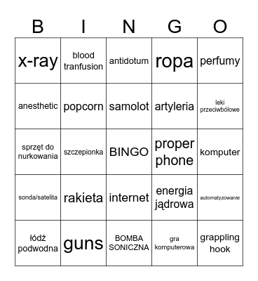 Dr. Stone Bingo Card