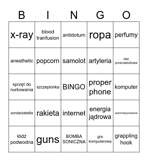 Dr. Stone Bingo Card
