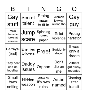 Movie Bingo Card