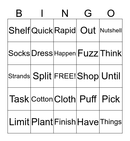 Wilson 3-1 Bingo Card