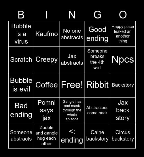 Tadc ep 8 Bingo Card