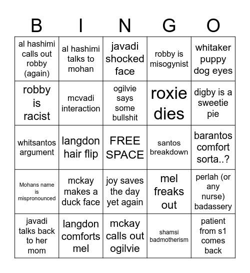 Ep11 Bingo card Bingo Card