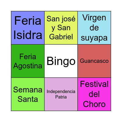 Fiestas Patrias Bingo Card