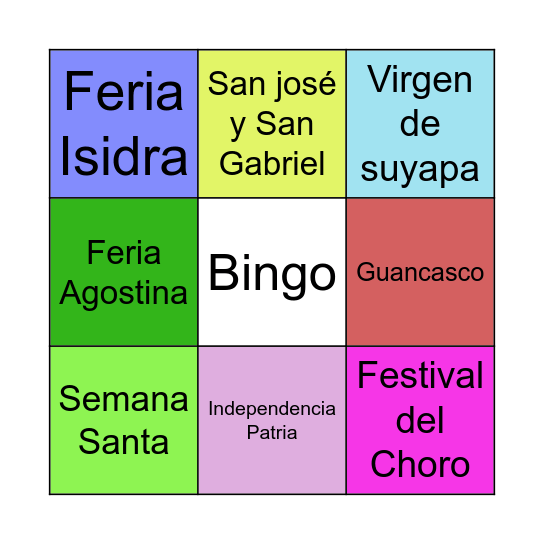 Fiestas Patrias Bingo Card