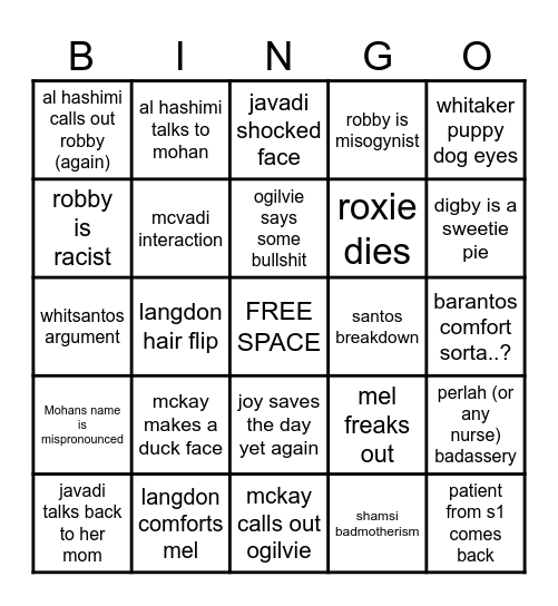 Ep11 Bingo card Bingo Card