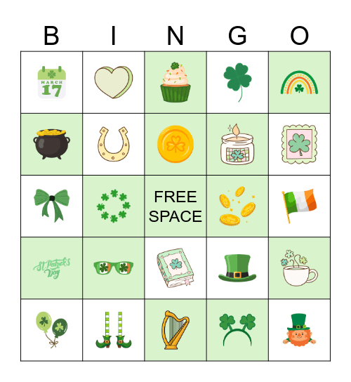 St. Patrick's Day Bingo Card