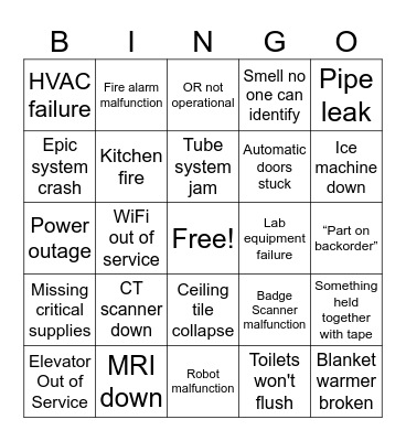 "It's fine" Bingo Card