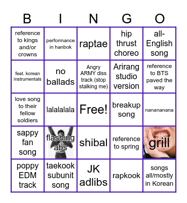 Arirang Bingo Card