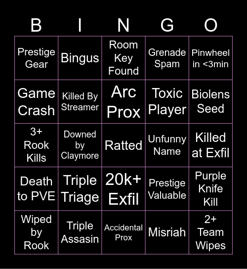 Outlook Duo Bingo Card