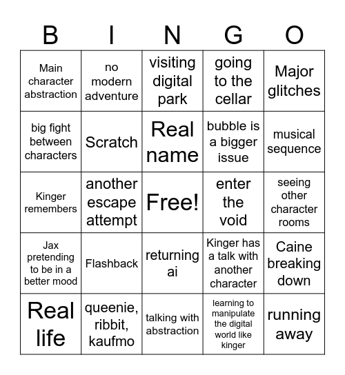 TADC Bingo Card