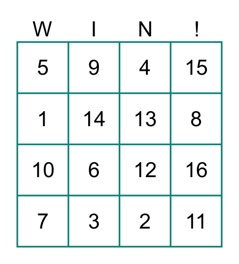 Birthday Bingo! Bingo Card