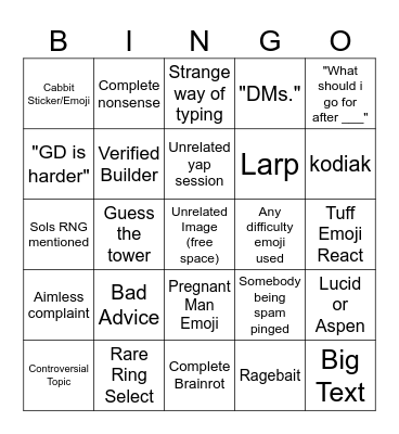 EToH Discussion Bingo Card