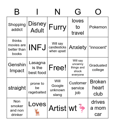 AC’s Bingo Card