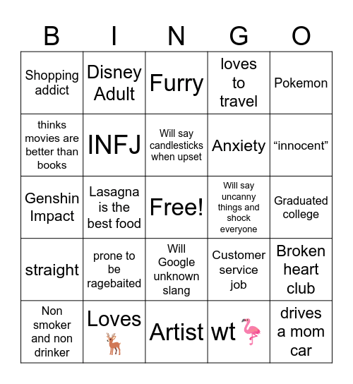 AC’s Bingo Card