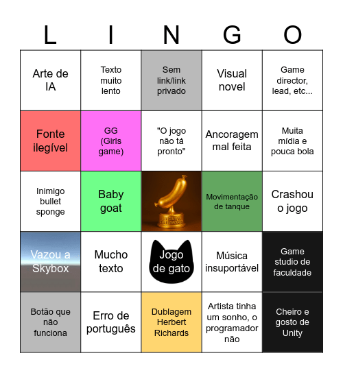 Bingo da Linguiça Bingo Card