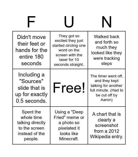 PPT Party Bingo! Bingo Card