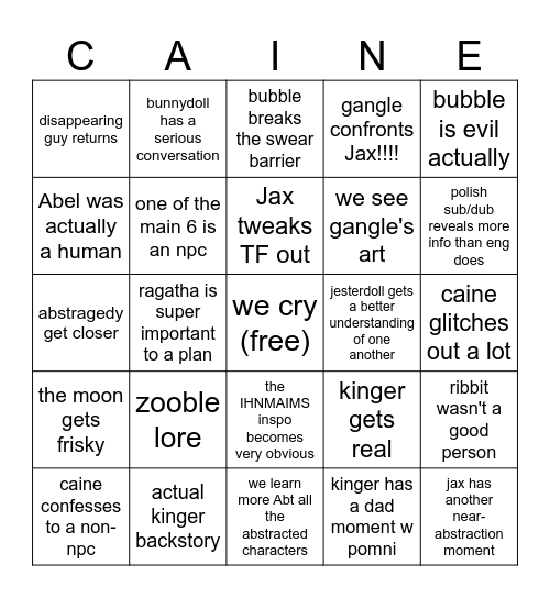 hjsakldfhl Bingo Card