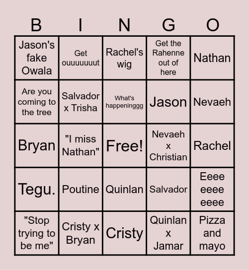 Daniella's Bingo! Bingo Card